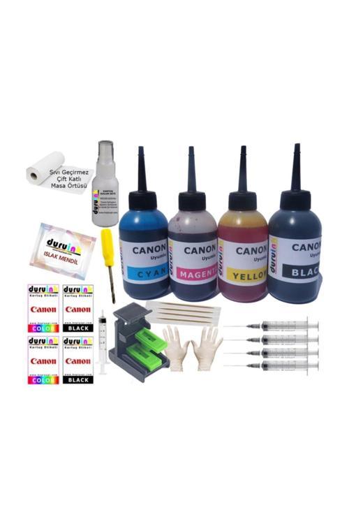 Canon Mg2455 Mg2500 Mg2550 (Pg 545 Cl 546) Kartuş Mürekkep Dolum Seti 4X100 Ml Renk