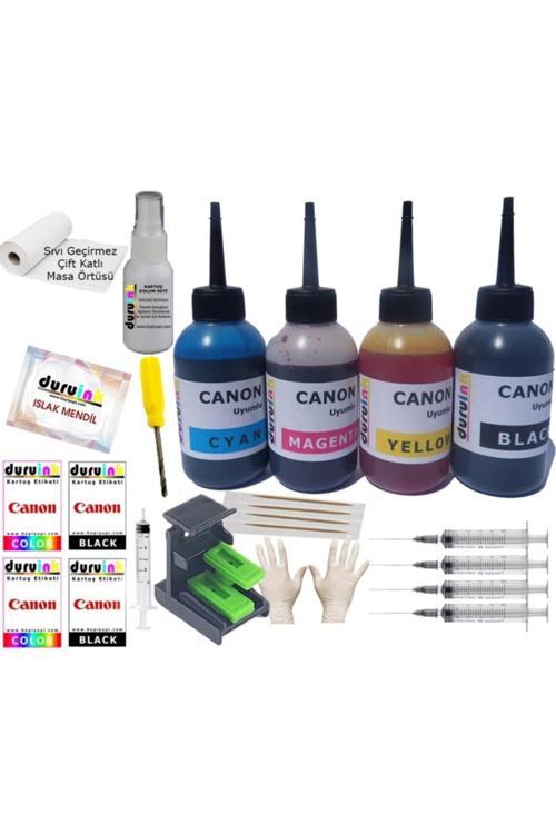 Canon (E404 E414 E464 E474 E484) Kartuş Mürekkep Dolum Seti Pg 46 Cl 56 4X100 Ml Renk