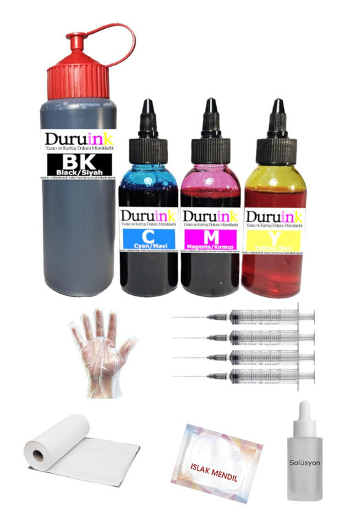 Duruink Brother Dcp-T820Dw Uyumlu 500Ml Siyah + 3X100Ml Renkli Mürekep Seti