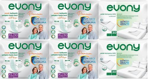 Premium Hasta Bezi Yetişkin Bel Bantlı Tekstil Yüzey XL 120 Adet + Yatak Koruyucu Örtü 60 Adet