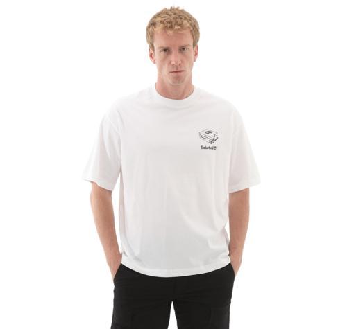 B0A6KY31001-R Timberland &#039;My Boots&#039;&#039; Short Sleeve Tee Erkek T-Shirt Beyaz