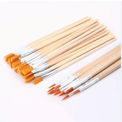 Sulu Boya Fırçası Ahşap Saplı - 6 adet