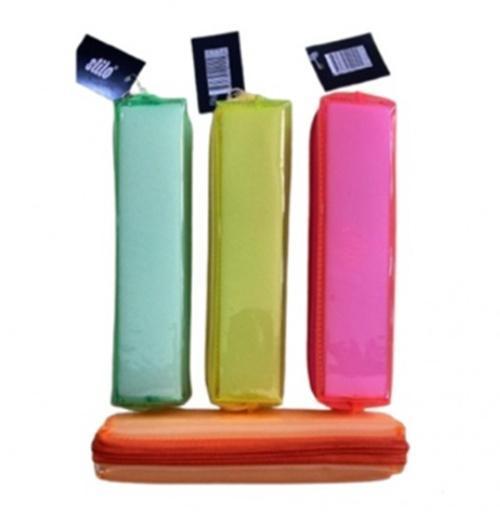 Kalem Çantası Neon Renkli Şeffaf Karışık - 2 adet