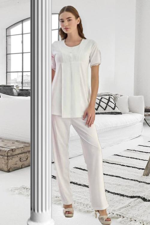 Kadın Dantelli Hamile & Lohusa Pijama Takımı