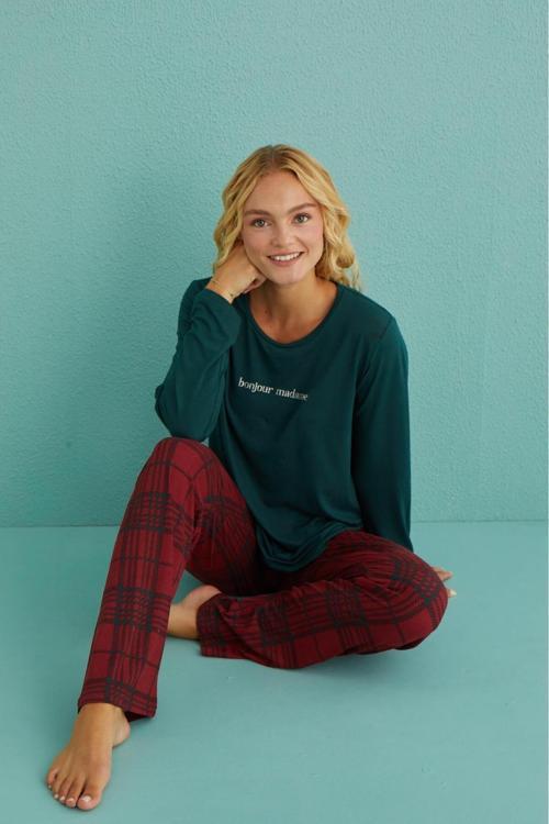 Kadın Pijama Takımı Uzun Kol Kışlık