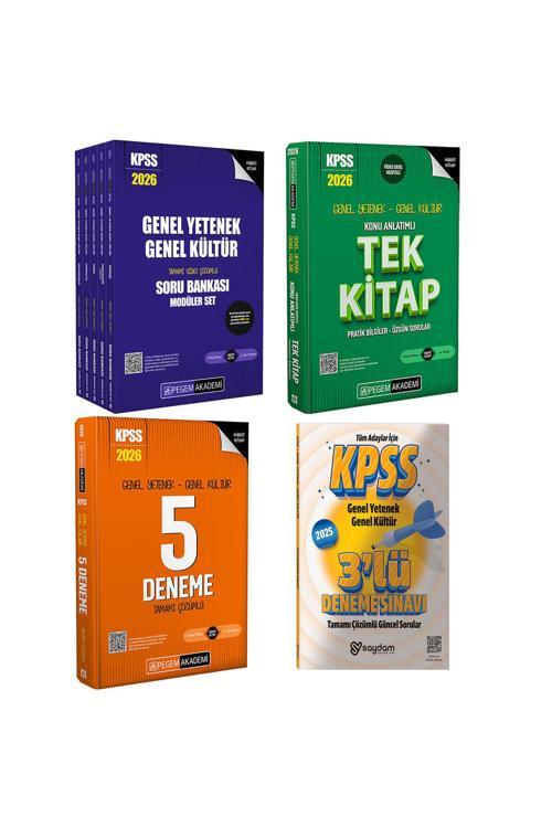 2026 KPSS GYGK Konu Anlatımlı Tek Kitap-Tamamı Çözümlü Soru Bankası 5 Kitap-5 Deneme-3 Deneme Hediye