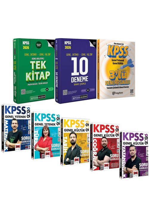 2026 KPSS Lisans Karma Set(Tüm Dersler Konu Anlatımı-Çözümlü 10 Deneme-Çözümlü Soru Bankası)