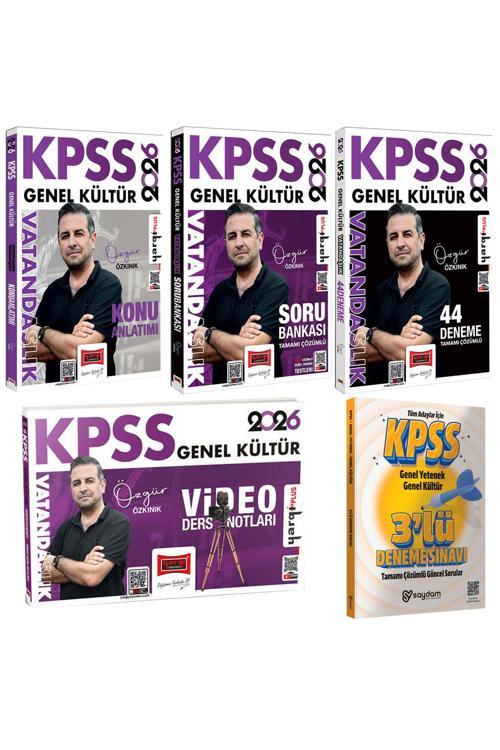 2026 KPSS Vatandaşlık Konu Anlatımı-Video Ders Notları-Çözümlü Soru Bankası-44 Deneme(Özgür Özkınık)