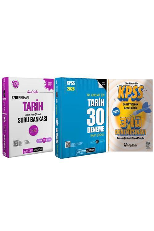 2026 KPSS GYGK Ezberbozan Tarih Video Çözümlü Soru Bankası(Hibrit,344 sayfa,1833 soru)-30 Deneme
