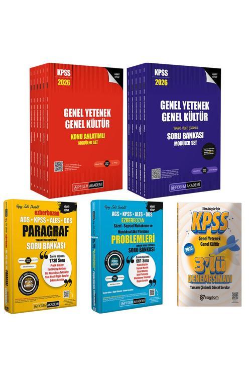 2026 KPSS GYGK Lisans Konu Anlatımı ve Çözümlü Soru Bankası 6+5 Kitap-Akıl Yürütme-Paragraf-3 Deneme