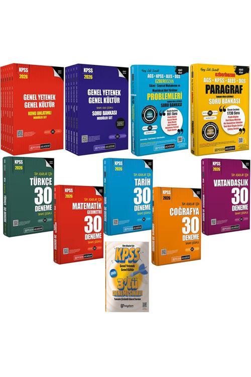 2026 KPSS GYGK Konu Anlatımı-Soru Bankası 6+5Kitap-Tüm Dersler 30Deneme-Paragraf-AkılYürütme-3Deneme