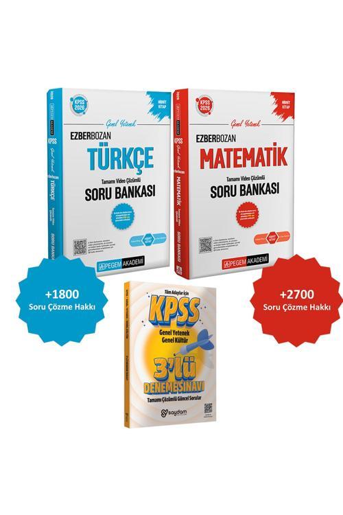 2026 KPSS Ezberbozan Türkçe-Matematik Çözümlü Soru Bankası(Hibrit:Fiziksel Kitap+e-Soru Bankası)