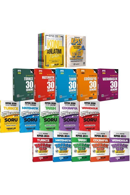 2026 KPSS Lisans Karma Set(Konu Anlatımı 5Kitap-Yaprak Test-30 Deneme-Bumerang Çözümlü Soru Bankası)