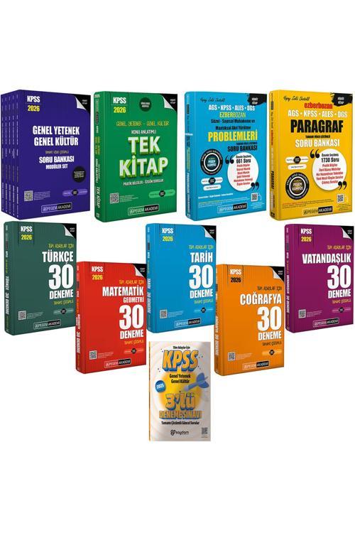2026 KPSS GYGK Çözümlü Soru Bankası 5 Kitap-Konu Anlatımlı Tek Kitap-Tüm Dersler 30 Deneme-3 Deneme
