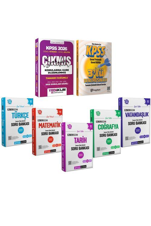 2026 KPSS Ezberbozan Tüm Dersler Video Çözümlü Soru Bankası-Konularına Göre Çözümlü Çıkmış Sorular