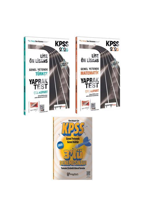 2026 KPSS Lise-Ön Lisans Genel Yetenek Türkçe ve Matematik Çek Kopart Yaprak Test-Çözümlü 3 Deneme