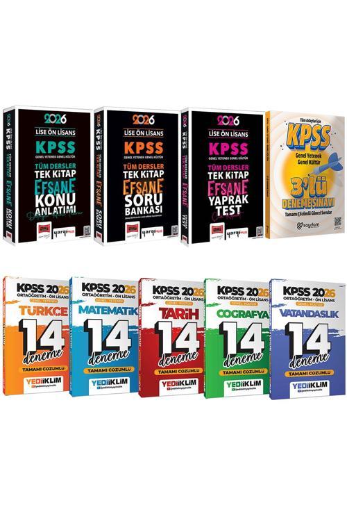 2026 KPSS Ortaöğretim Ön Lisans Karma Set(Konu Anlatımı-Soru Bank-Yaprak Test-Tüm Dersler 14 Deneme)