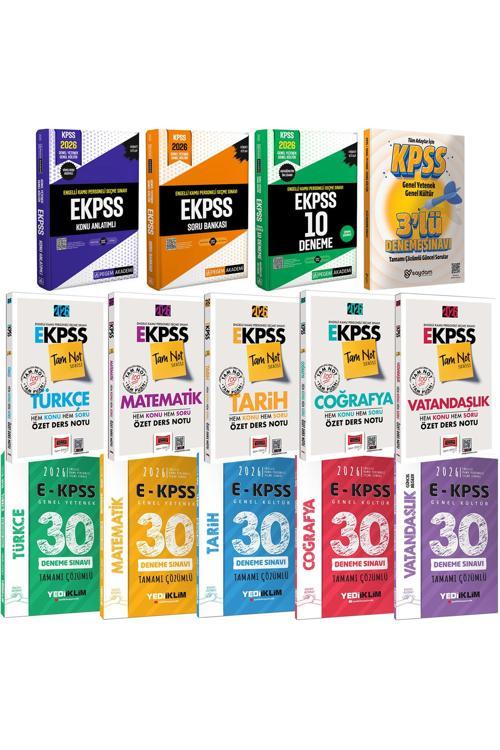 2026 E-KPSS(Ortaöğretim-Ön Lisans)Karma Set(Konu-Soru-Deneme-Yaprak Test-Özet Ders Notu)-3 Deneme