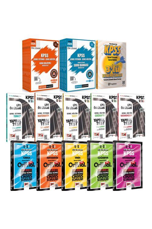 2026 KPSS Ön Lisans Karma Set(Konu Anlatımı 6 Kitap-Soru Bankası 5 Kitap-Çıkmış Sorular-Yaprak Test)