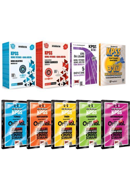 2026 KPSS Ortaöğretim Karma Set(Konu+Soru 11 Kitap-Tüm Dersler Çıkmış Sorular-Çözümlü 5 Deneme)