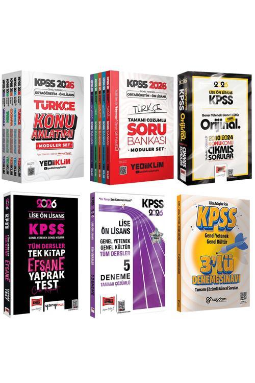 2026 KPSS Ortaöğretim Ön Lisans Karma Set(Konu-Soru 5+5 Kitap-Çıkmış Sorular-Yaprak Test-5 Deneme)
