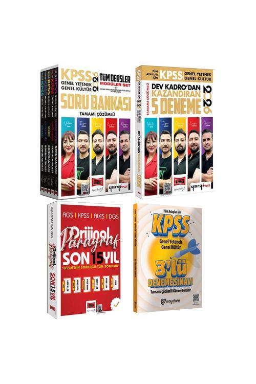 2026 KPSS GYGK Tüm Dersler Çözümlü Soru Bankası 5Kitap-Çözümlü 5Deneme-Paragraf 15Yıl Çıkmış Sorular