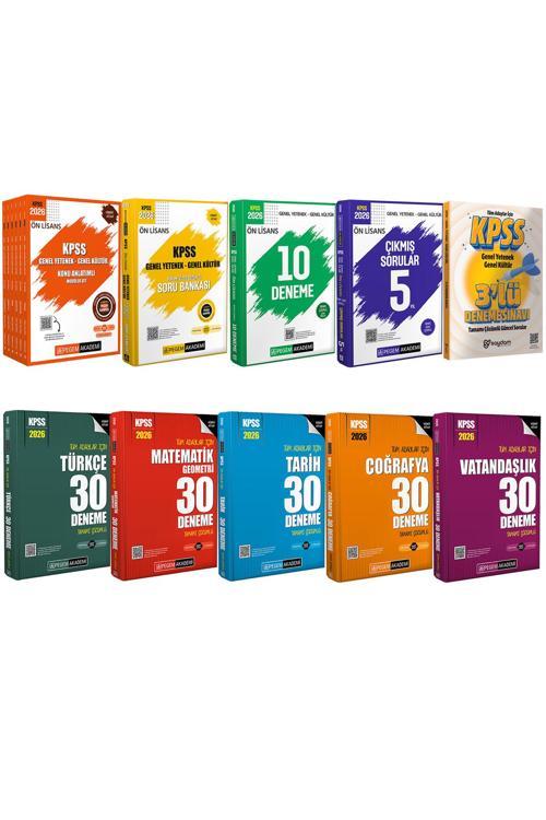 2026 KPSS Ön Lisans Konu Anlatımlı 6 Kitap-Çözümlü Soru Bankası-10 Deneme-Çıkmış Sorular-30 Deneme