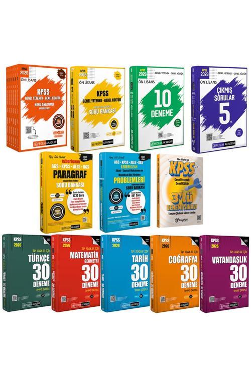 2026 KPSS Ön Lisans Konu 6 Kitap-Soru Bankası-10Deneme-Çıkmış Sorular-30 Deneme-AkılYürütme-Paragraf