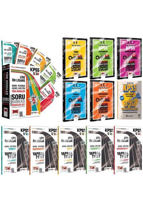 2026 KPSS Lise Ön Lisans GYGK Tüm Dersler Çözümlü Soru Bankası 5 Kitap-Yaprak Test-Çıkmış Sorular