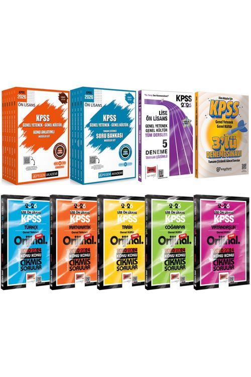 2026 KPSS Ön Lisans Karma Set(Konu Anlatımlı 6 Kitap-Soru Bankası 5 Kitap-Çıkmış Sorular-5 Deneme)