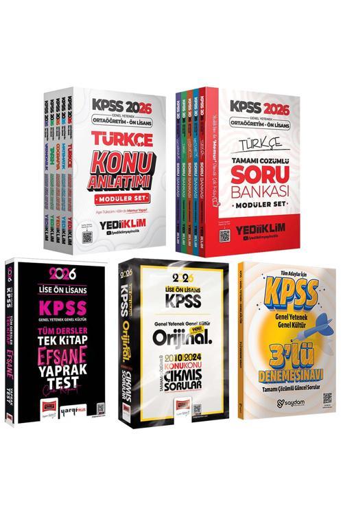2026 KPSS Ortaöğretim Ön Lisans Karma Set(Konu-Soru Bankası 5+5 Kitap-Çıkmış Sorular-Yaprak Test)