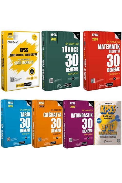 2026 KPSS Ön Lisans GYGK Soru Bankası-Türkçe-Matematik-Tarih-Coğrafya-Vatandaşlık Çözümlü 30 Deneme