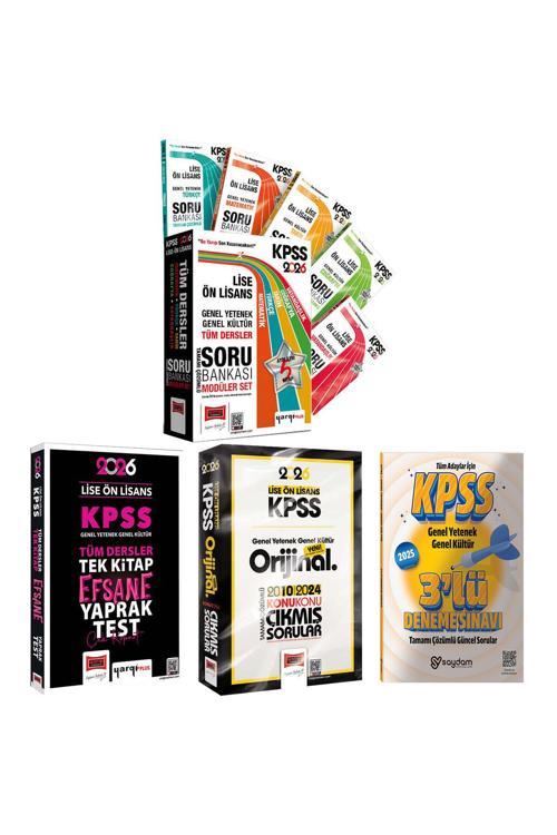 2026 KPSS Lise Ön Lisans GYGK Tüm Dersler Soru Bankası 5 Kitap-Yaprak Test-Konu Konu Çıkmış Sorular
