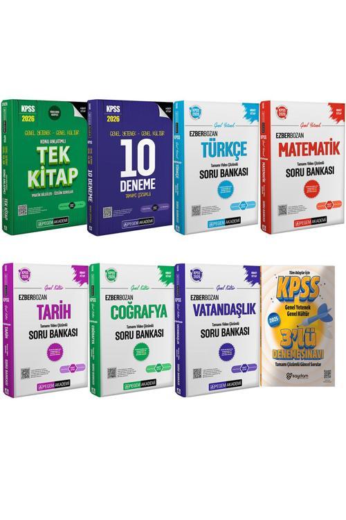 2026 KPSS GYGK Konu Anlatımı Tek Kitap-Ezberbozan Tüm Dersler Çözümlü Soru Bankası-Çözümlü 10 Deneme