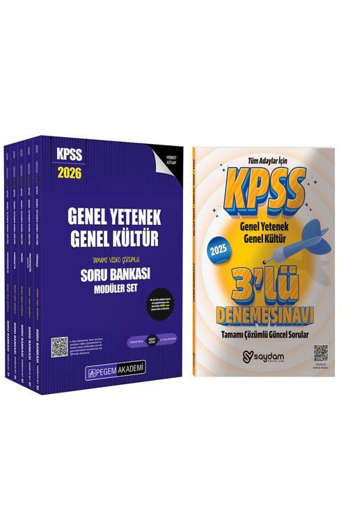 2026 KPSS Genel Yetenek Genel Kültür Tamamı Çözümlü Soru Bankası 5 Kitap(Hibrit,944 sayfa)-3Deneme