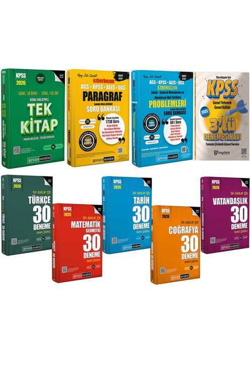 2026 KPSS GYGK Konu Anlatımlı Tek Kitap-Tüm Dersler Çözümlü 30 Deneme-Akıl Yürütme-Paragraf