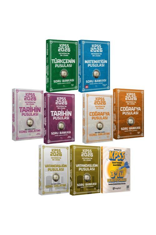 2026 KPSS Ortaöğretim Ön Lisans Pusula Serisi Konu Anlatımıa-Tüm Dersler Çözümlü Soru Bankası Seti