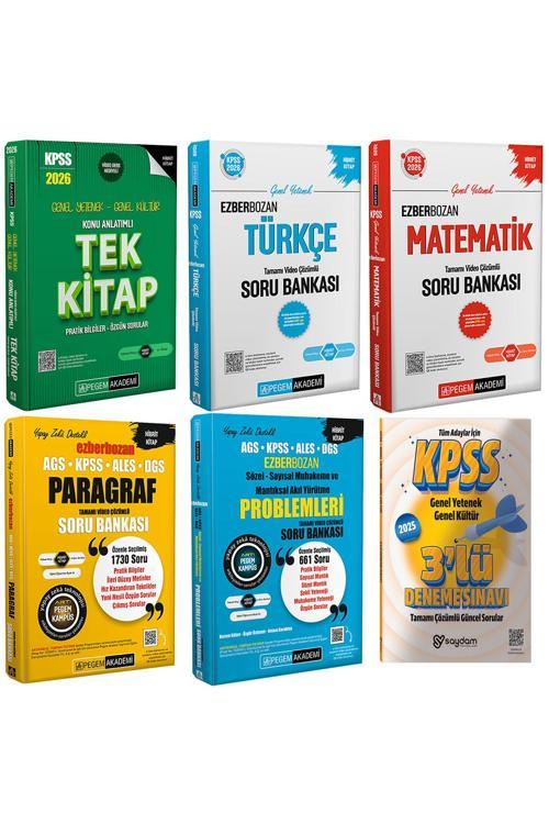 2026 KPSS GYGK Konu Anlatımı Tek Kitap-Ezberbozan Türkçe-Matematik Soru Bankası-Paragraf-AkılYürütme