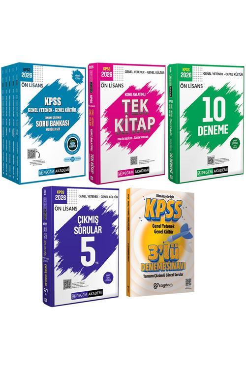 2026 KPSS Ön Lisans Konu Anlatımı-Çözümlü Soru Bankası 5 Kitap-Çözümlü 10 Deneme-Çıkmış Sorular
