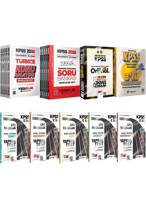 2026 KPSS Ortaöğretim Ön Lisans Karma Set(Konu-Soru Bankası 5+5 Kitap-Çıkmış Sorular-Yaprak Test)