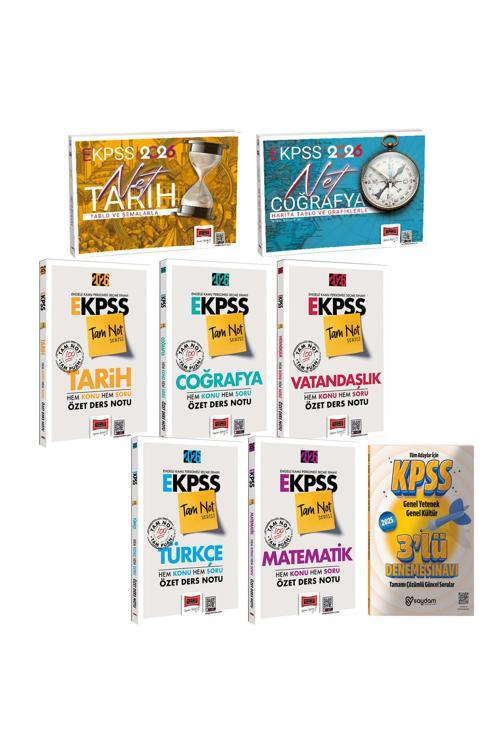 2026 E-KPSS Tam Not Serisi Tüm Dersler Özet Ders Notu-Tablolarla Net Tarih ve Coğrafya-3 Deneme