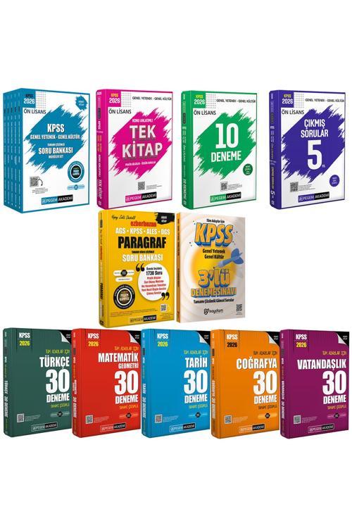 2026 KPSS Ön Lisans Konu Anlatımı-Soru Bankası 5 Kitap-10 Deneme-Çıkmış Sorular-30 Deneme-Paragraf
