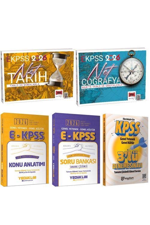 2026 E-KPSS GYGK Akılda Kalan Tarih-Coğrafya-Konu Anlatımı-Çözümlü Soru Bankası-Çözümlü 3 Deneme