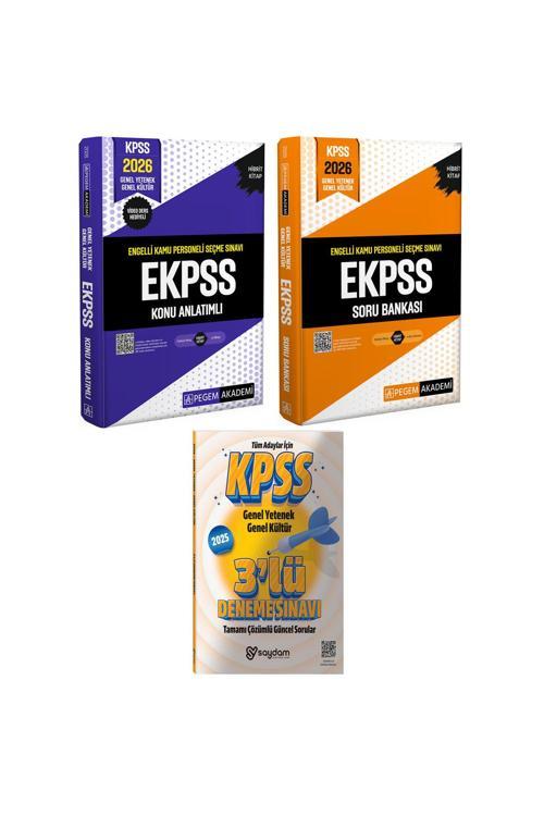 2026 E-KPSS Engelli Kamu Personeli Seçme Sınavı Konu Anlatımı-Çözümlü Soru Bankası-3 Deneme Hediye