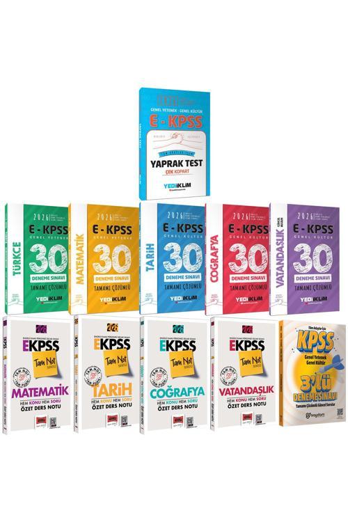 2026 E-KPSS Tam Not Serisi Özet Ders Notu-Çözümlü 30 Deneme-Çek Kopart Yaprak Test