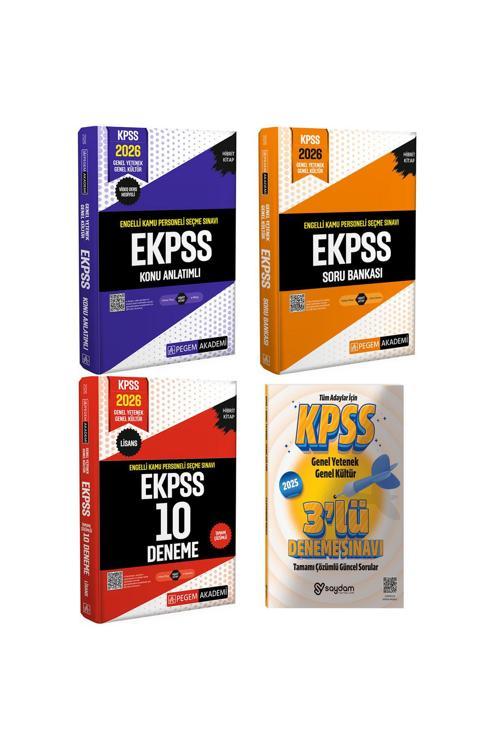 2026 E-KPSS Engelli Kamu Personeli Seçme Sınavı Konu Anlatımı-Soru Bankası-Çözümlü 10 Deneme-3Deneme