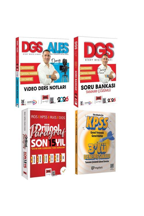 2026 DGS Tamamı Çözümlü Matematik Soru Bankası ve Video Ders Notları- Paragraf 15 Yıl Çıkmış Sorular