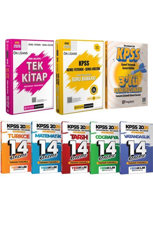 2026 KPSS Ön Lisans Kazandıran Set(Konu Anlatımı-Soru Bankası-Tüm Dersler 14 Deneme)