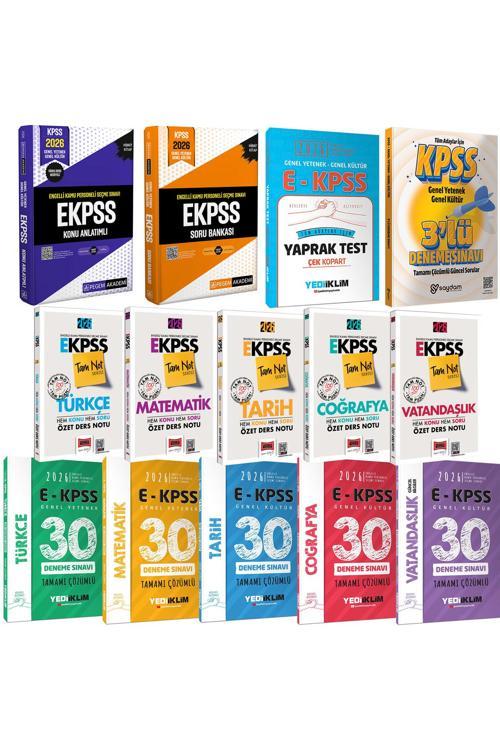 2026 E-KPSS Karma Set(Konu Anlatımı-Soru Bankası-Özet Ders Notu-30 Deneme-Çek Kopart Yaprak Test)