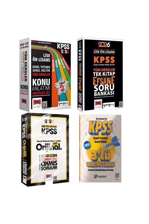 2026 KPSS Lise Ön Lisans GYGK Konu Anlatımı 5 Kitap-Efsane Soru Bankası-Konu Konu Çıkmış Sorular